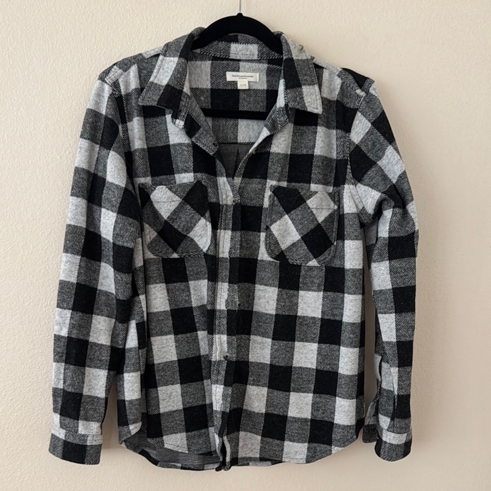 Black and Gray Checkered Shirt